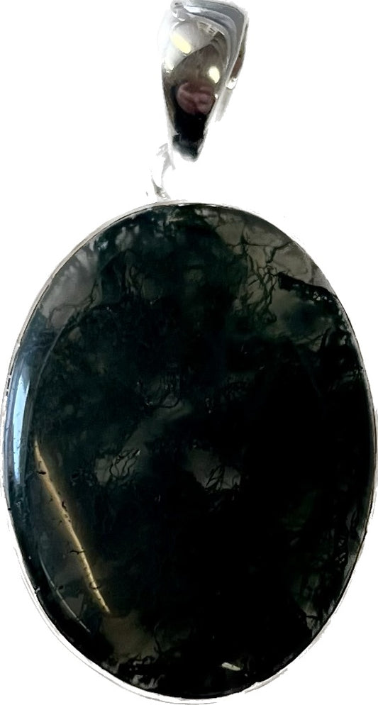 Oval Moss Agate Pendant