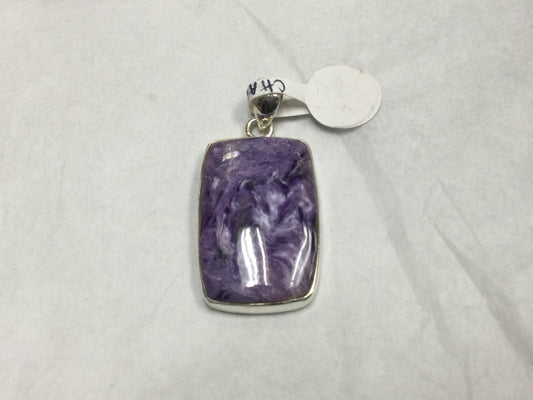 Simple Rectangle Charoite Pendant