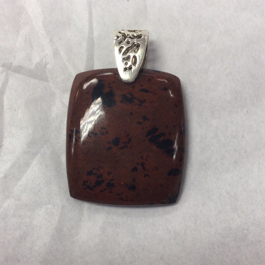 Mahogany Obsidian Square pendant