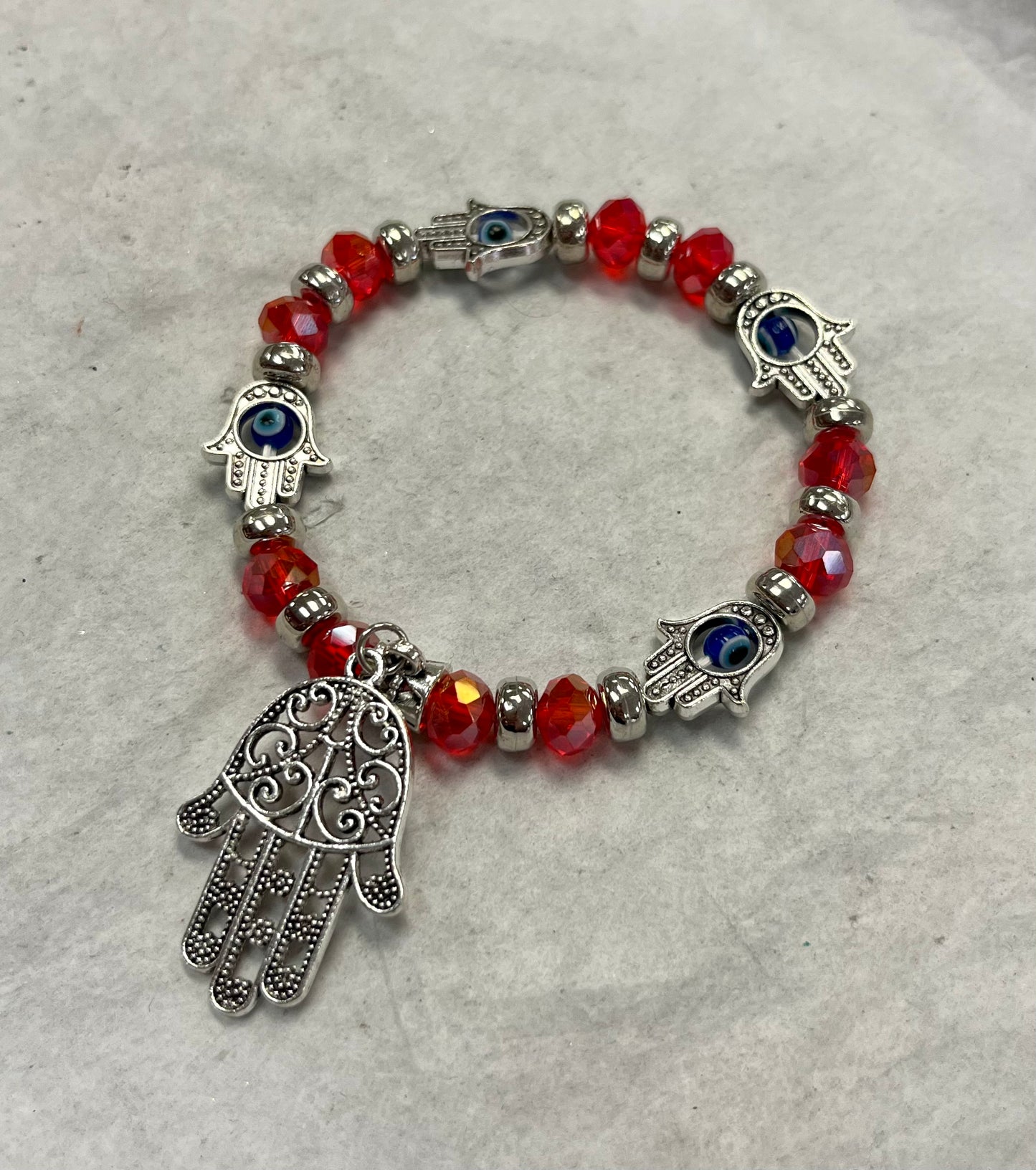 Evil Eye Glass Beads Fatima Charm Bracelet