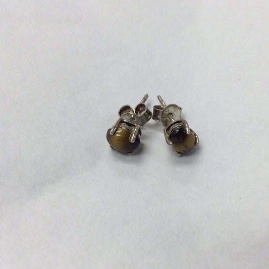 Tiger's Eye Stud Earrings