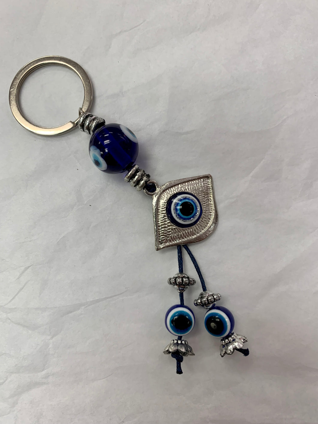 Evil Eye Keychain Glass & Metal Eye