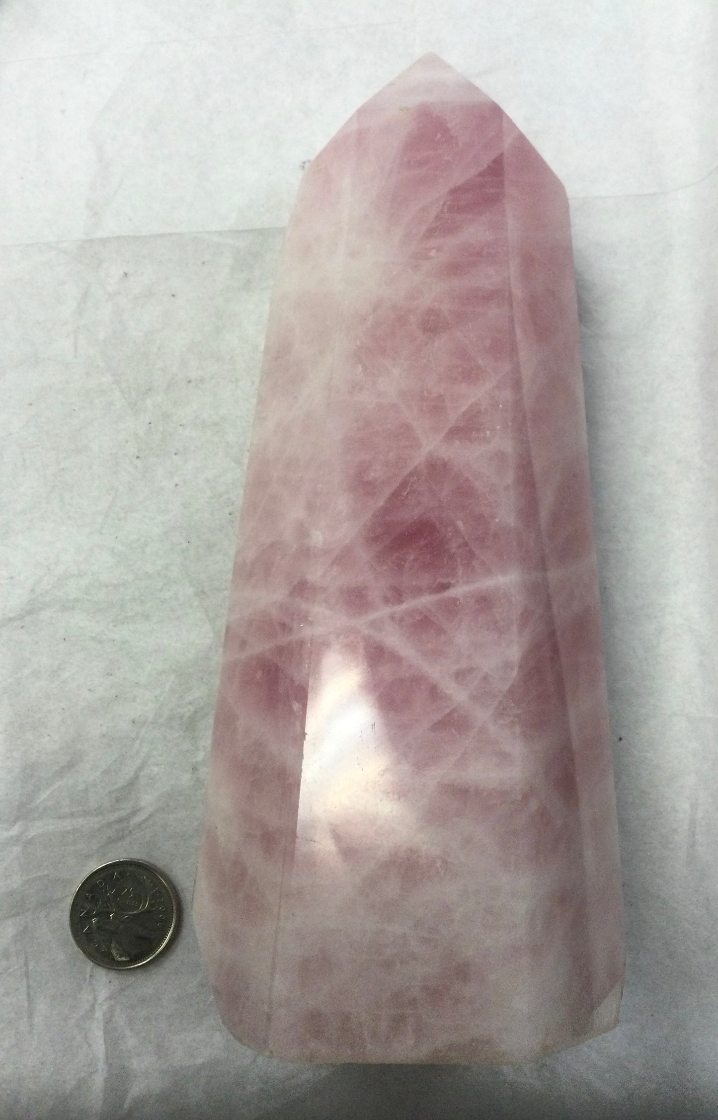 Large Rose Quartz Tower, 8”