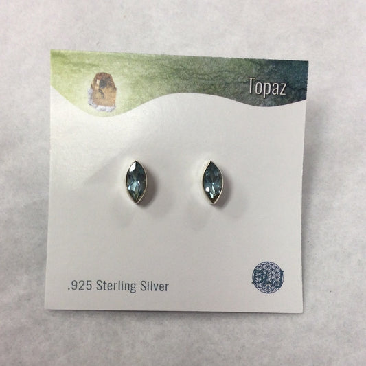 Blue topaz Earrings Diamond shape
