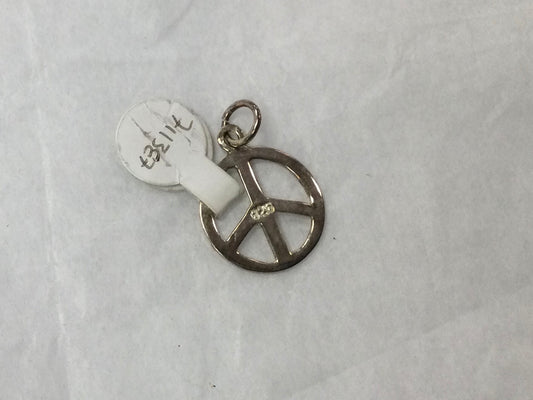 Silver Peace Sign Pendant