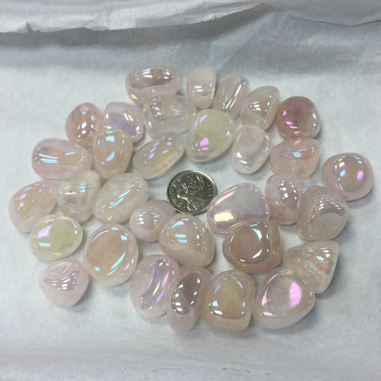 Rose Angel Aura Quartz Tumbles