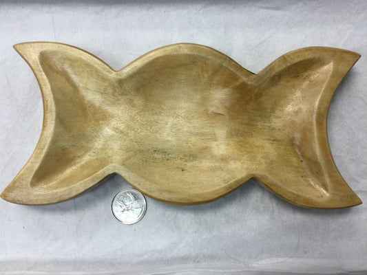 Triple Moon Teak Bowl