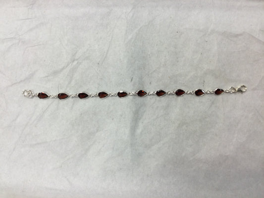 Silver Garnet Bracelet