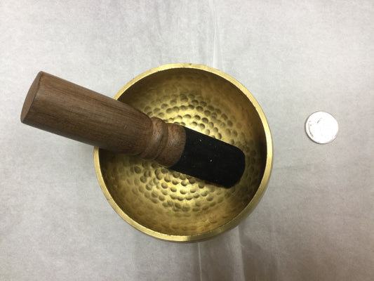 Brass singing bowl with striker 4” shorter