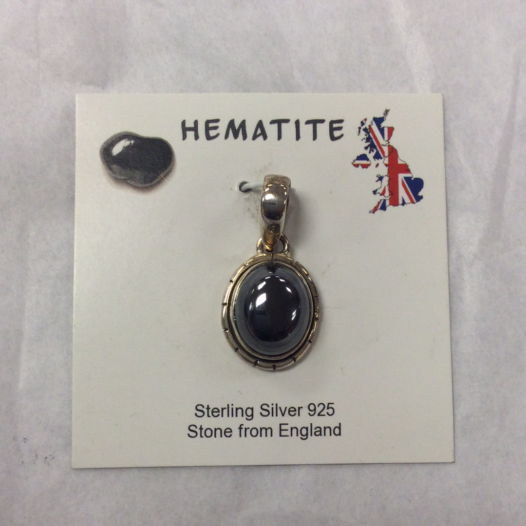 Hematite Oval Pendant