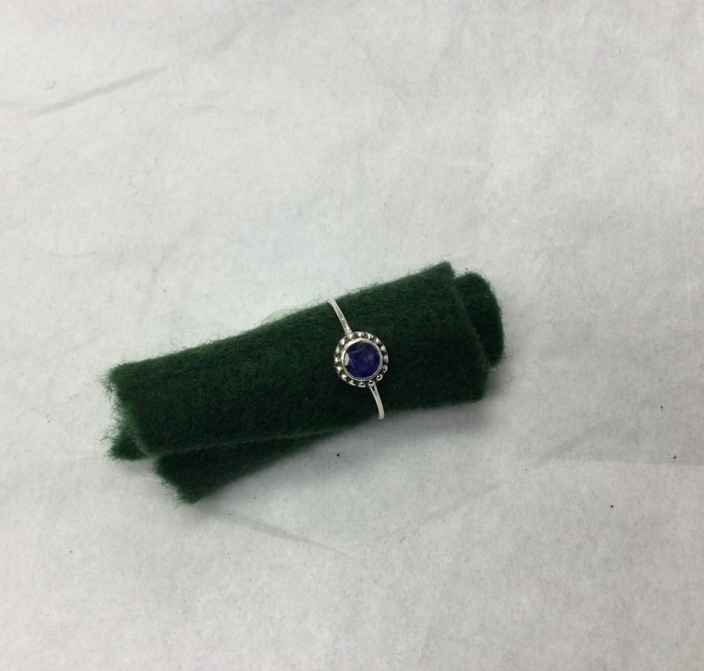 Dyed Blue Quartz Ring, size 9