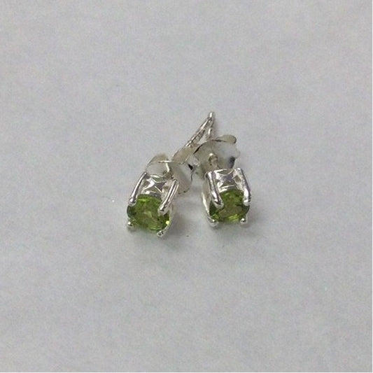 Peridot Faceted Stud Earrings