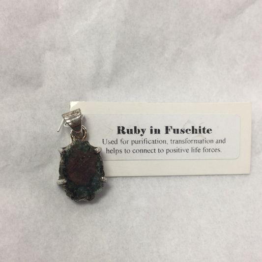 Ruby in Fuschite Rough pendant