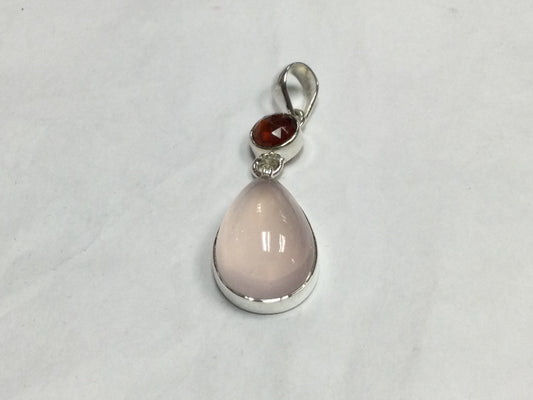 Teardrop-Shaped Rose Quartz Pendant