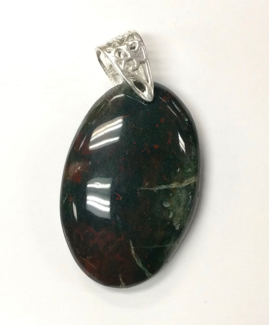 Bloodstone Pendant - Oval