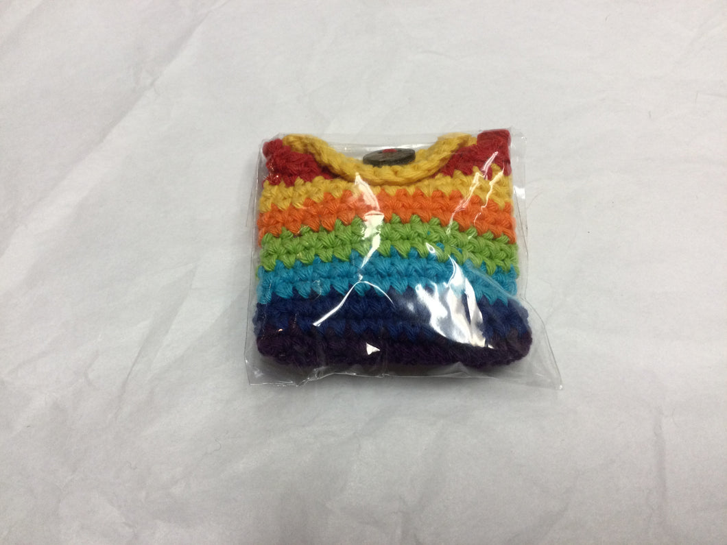 Knitted Rainbow Pouch