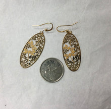 Load image into Gallery viewer, Lavishy earrings, almond shape with dragonflies
