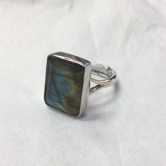 Labradorite Rectangular Ring size 10