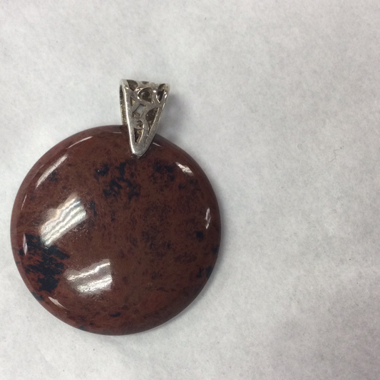 Mahogany Obsidian Round Pendant