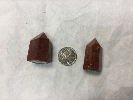 John of God red quartz point, standing