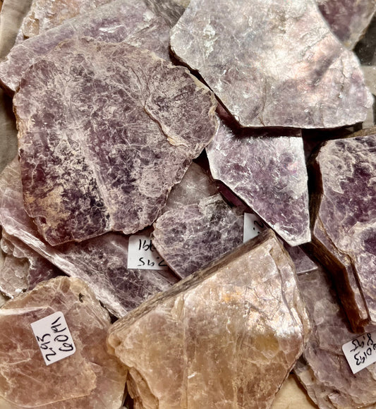 Rough Lepidolite Slabs (Fragile)