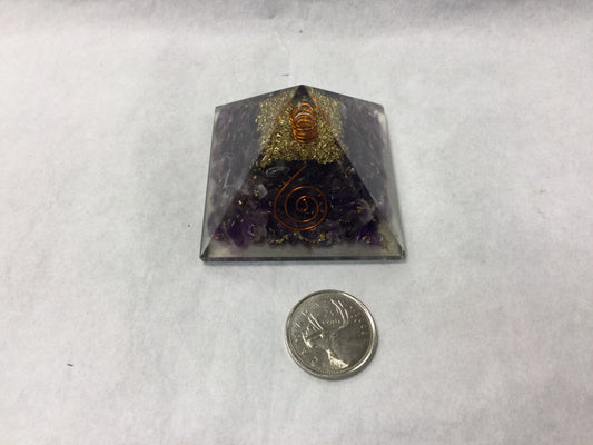 Orgonite Pyramid w/ Copper Coil and Spiral