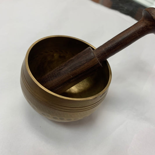 3” Brass Dimpled Singing Bowl w/ Baton