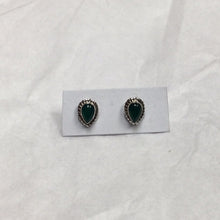 Load image into Gallery viewer, Teardrop Shaped Sterling Silver Crystal Stud Earrings
