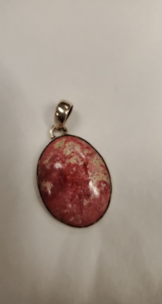 Polished Oval Thulite Pendant